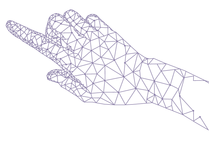 Hand wireframe graphic